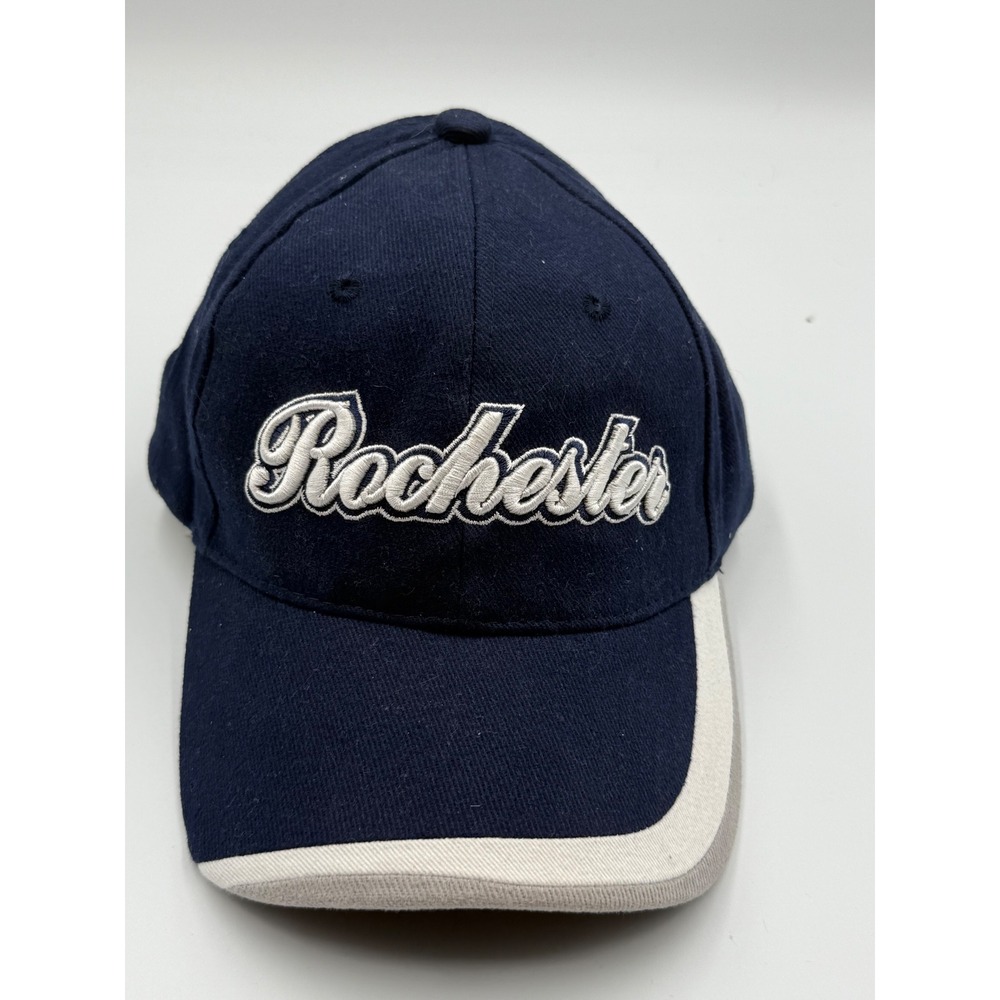 ✨Rochester Hat Baseball‎ Cap Embroidered Logo Navy Blue Adjustable Strap